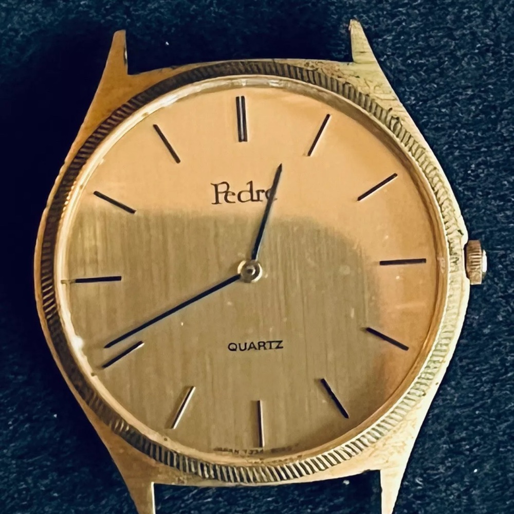Pedre gold and Black Quartz Dress Watch